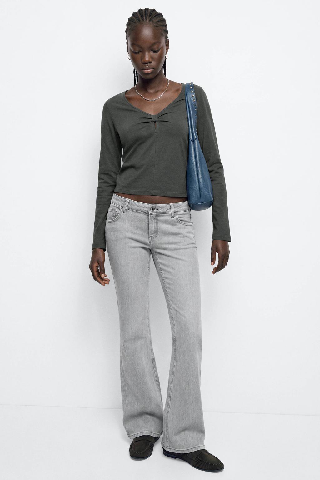 MANGO TEEN aansluitende cropped top - antraciet
