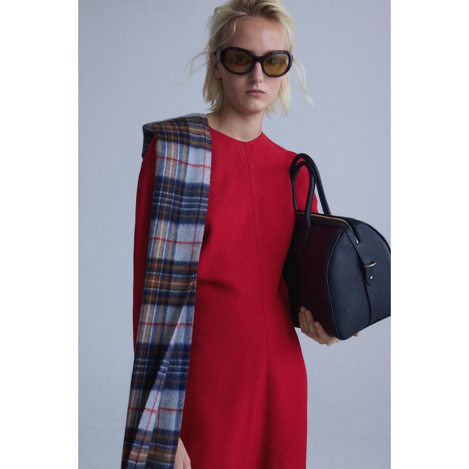 Mango midi jurk rood