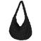 Sarlini doorgestikte crossbody tas zwart