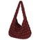 Sarlini doorgestikte crossbody tas donkerrood