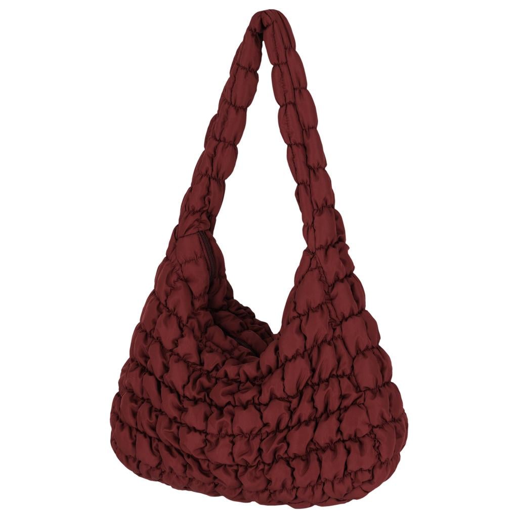 Sarlini doorgestikte crossbody tas donkerrood