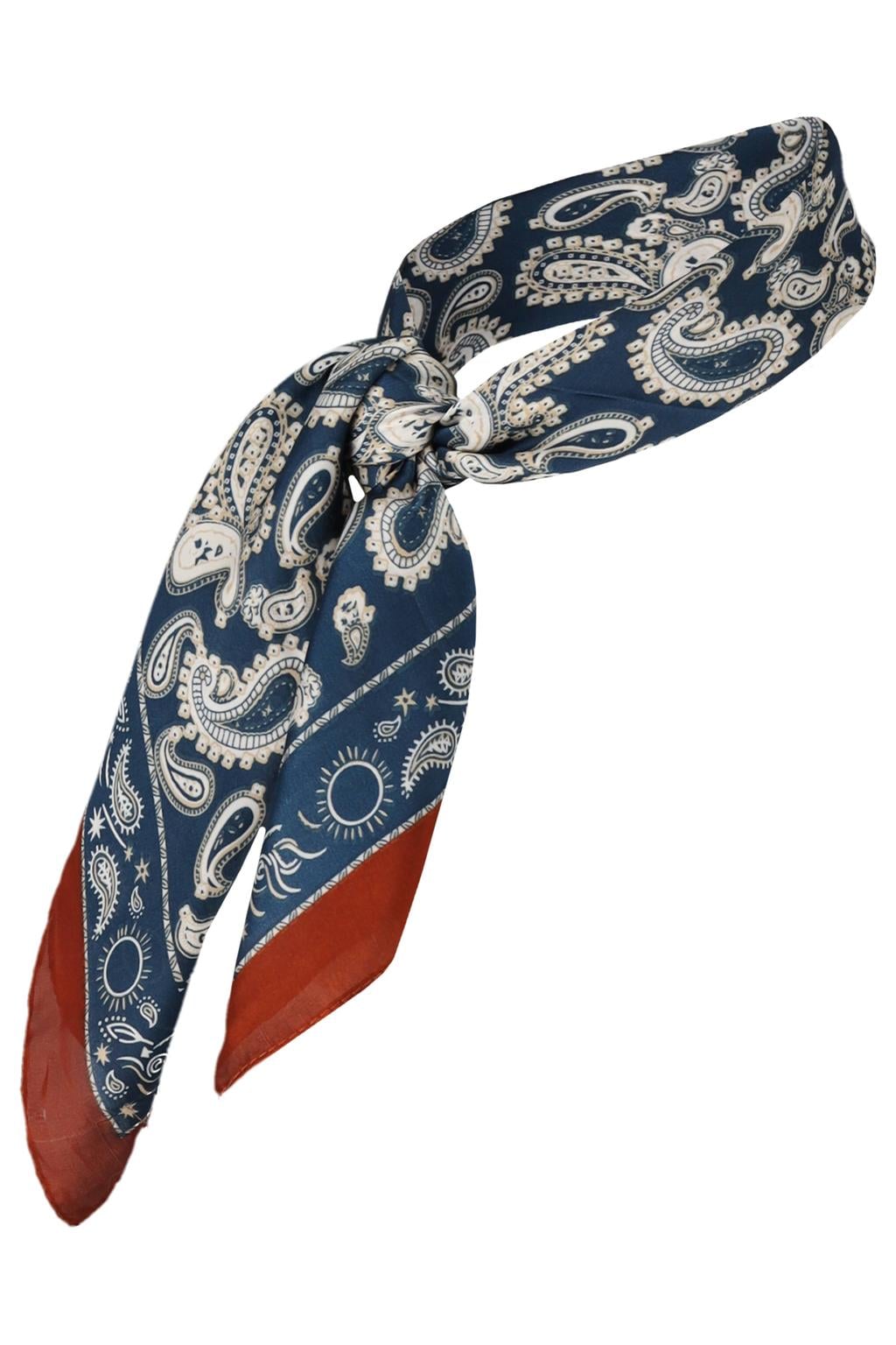 Sarlini sjaaltje met print blauw/rood
