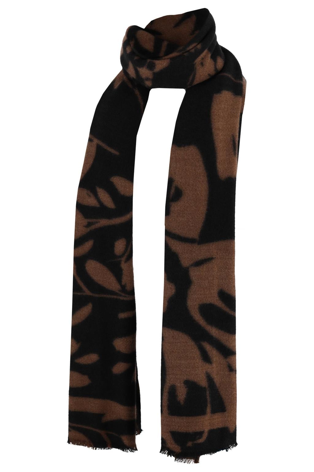 Sarlini sjaal met print zwart/bruin