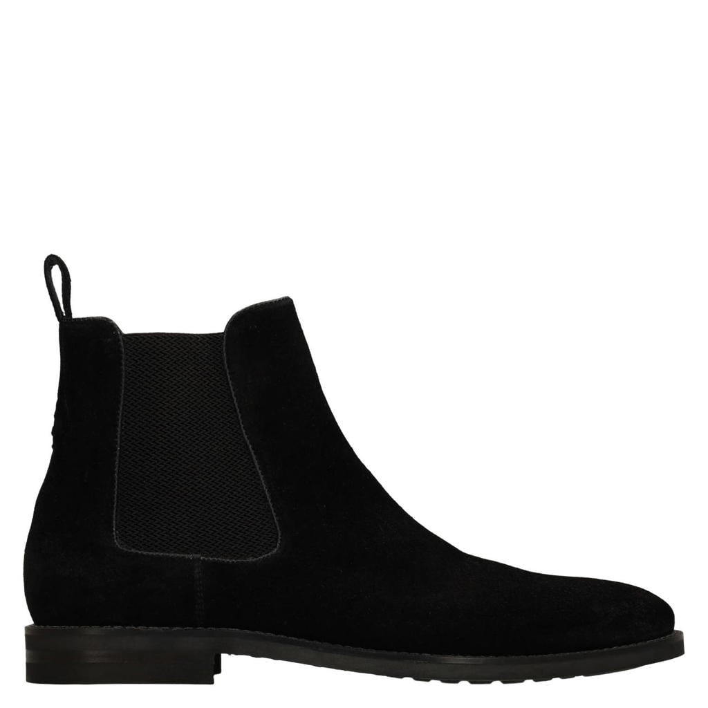 Zwarte heren Manfield suède chelsea boots - met elastische inzet