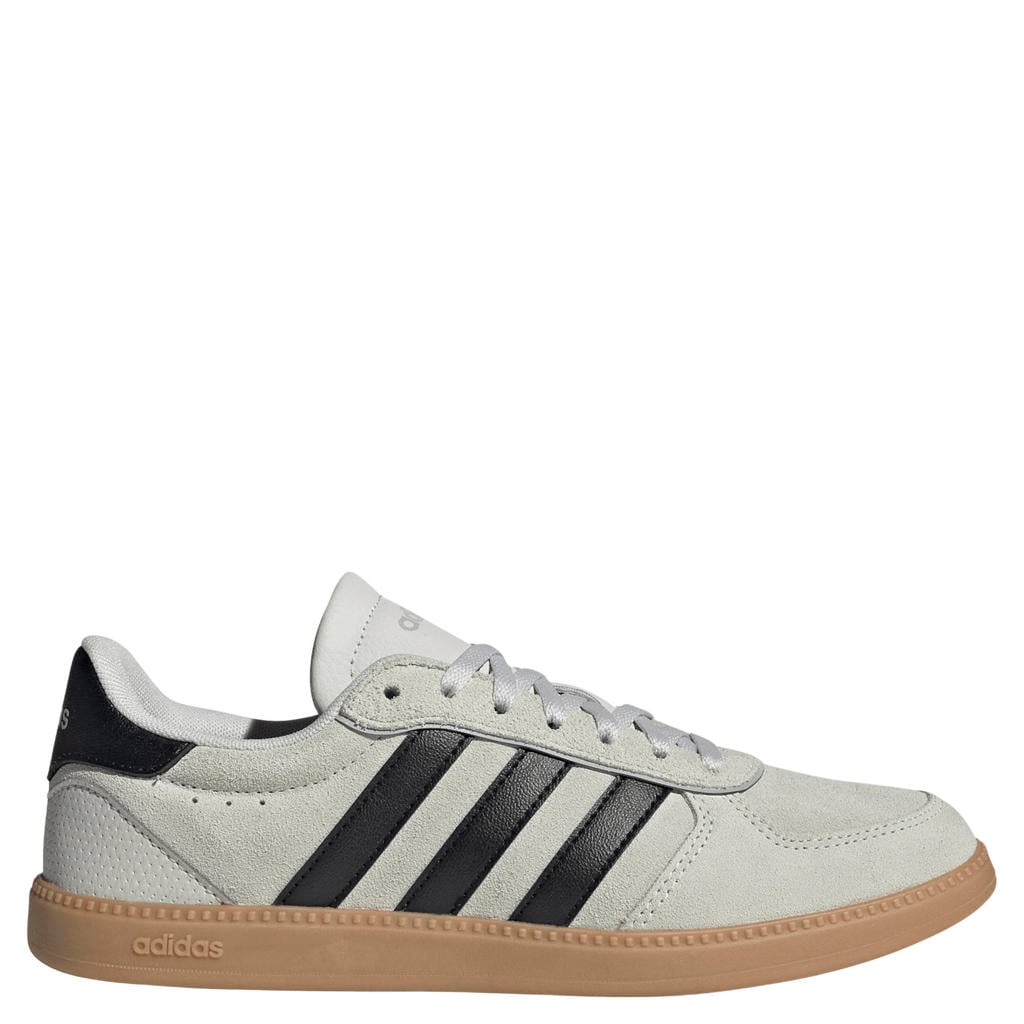 Lichtgrijs en zwarte dames adidas Sportswear Breaknet Sleek leren sneakers - van imitatieleer/voering: mesh/voetbed: eva met veters