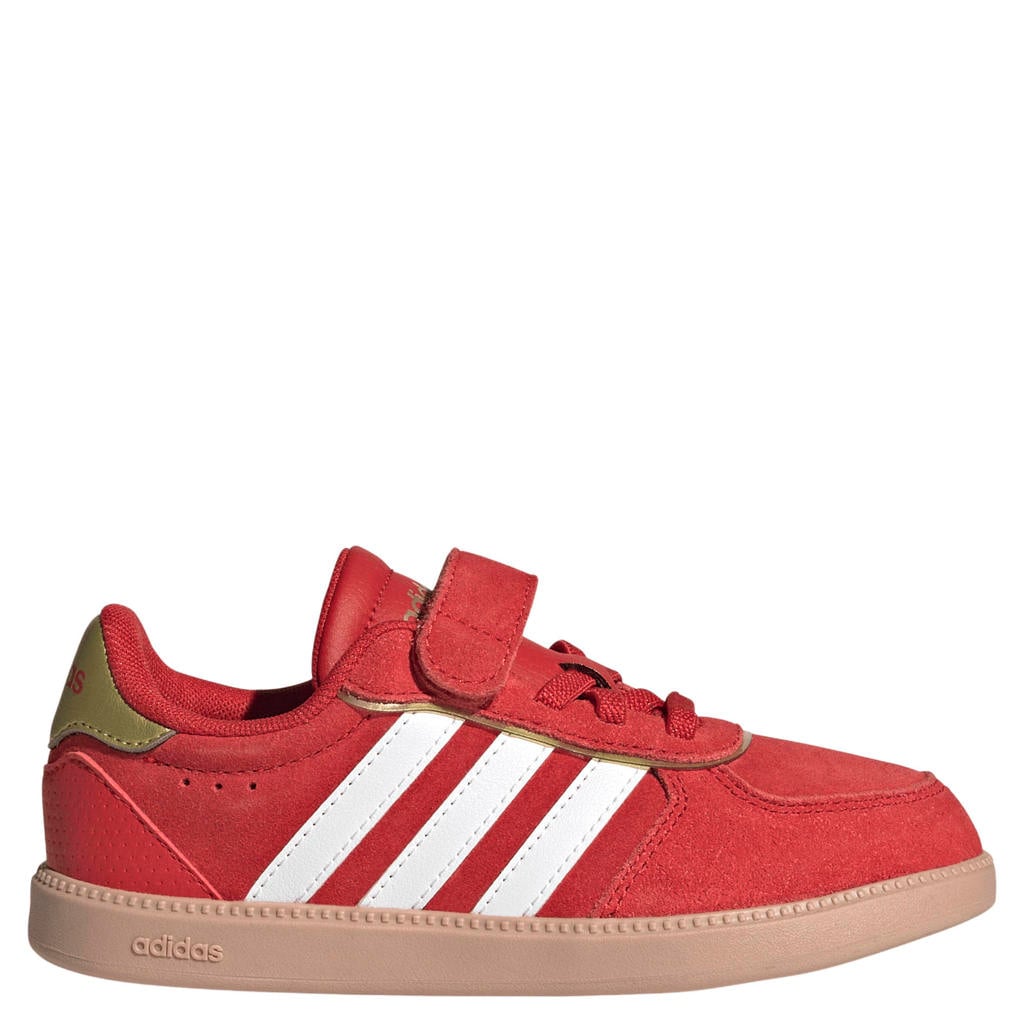 Rood en witte jongens en meisjes adidas Sportswear Breaknet sneakers - van imitatieleer/voering: mesh/voetbed: eva met elastische veter- met klittenbandsluiting