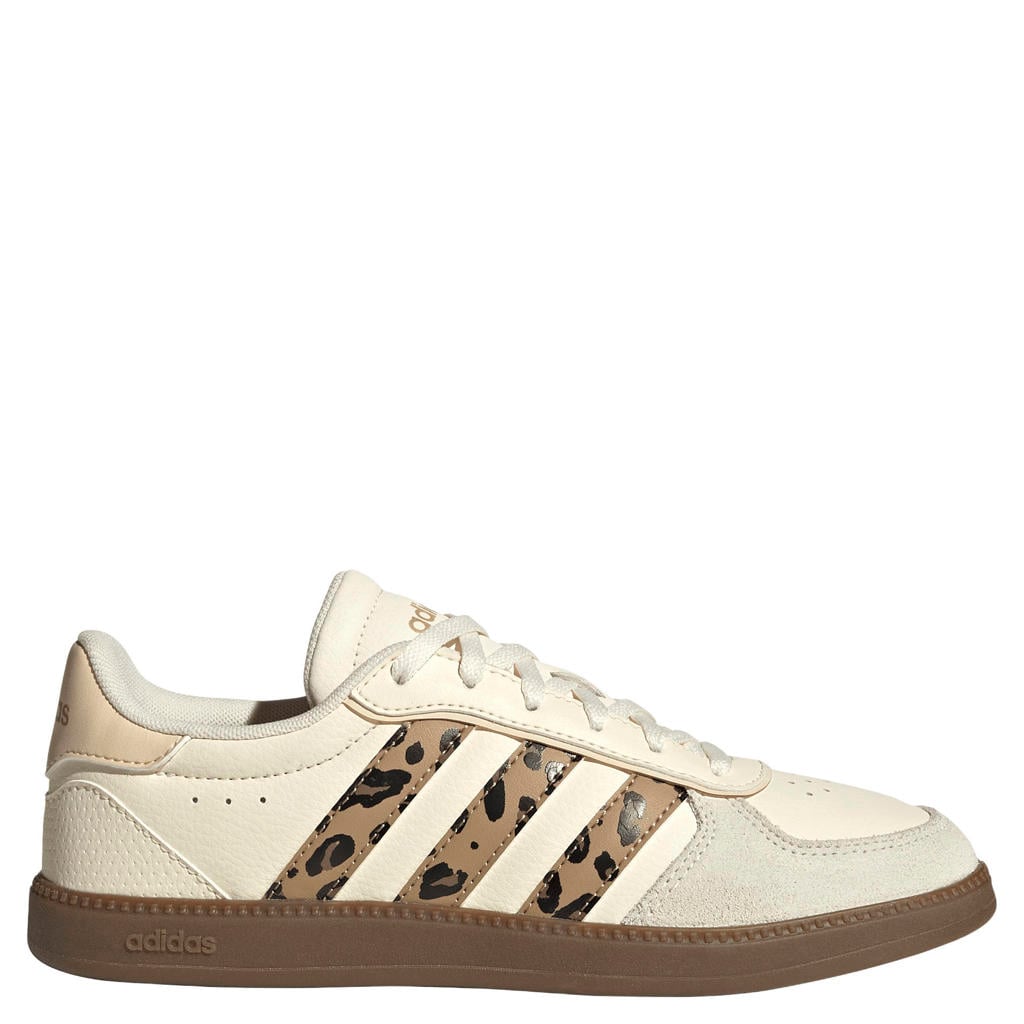 adidas Sportswear Breaknet Sleek leren sneakers met panterprint - ecru/zwart