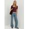 MANGO TEEN aansluitende cropped top met studs - donkerrood