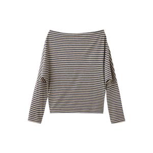 gestreepte longsleeve - marineblauw/zand