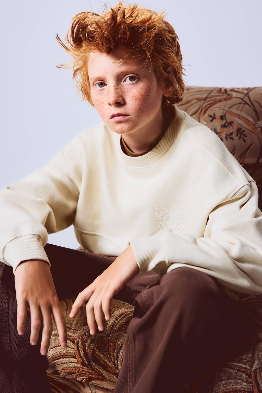 Mango Kids sweater met backprint - beige