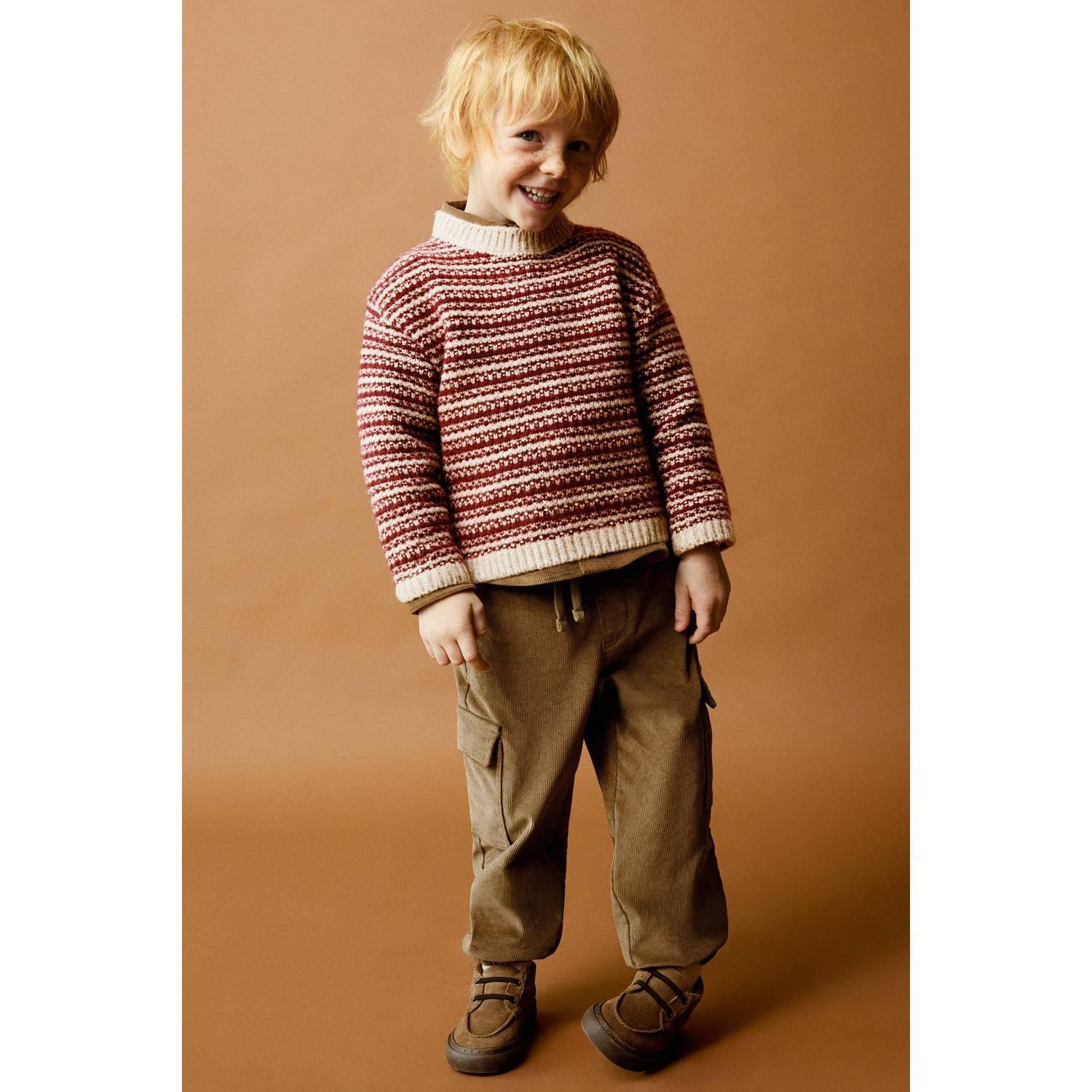 Mango Kids corduroy cargobroek bruin