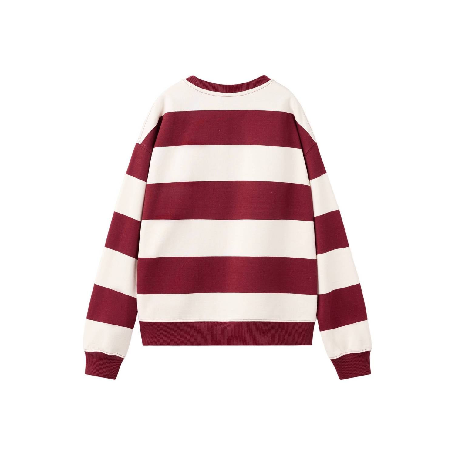 Mango Kids gestreepte sweater donkerrood wit