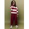 Mango Kids gestreepte sweater - donkerrood/wit