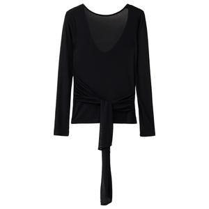 top met open rug - zwart