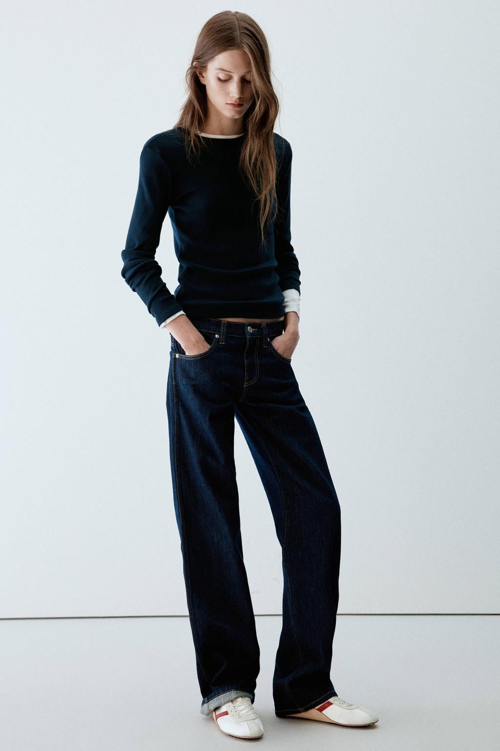 Mango top - marineblauw