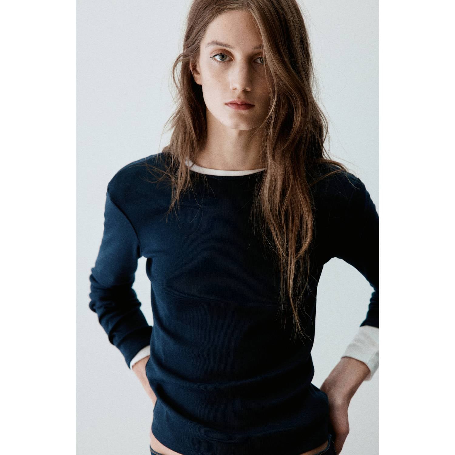 Mango top marineblauw