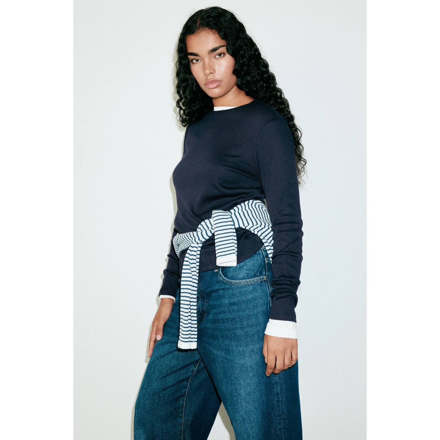 Mango top marineblauw