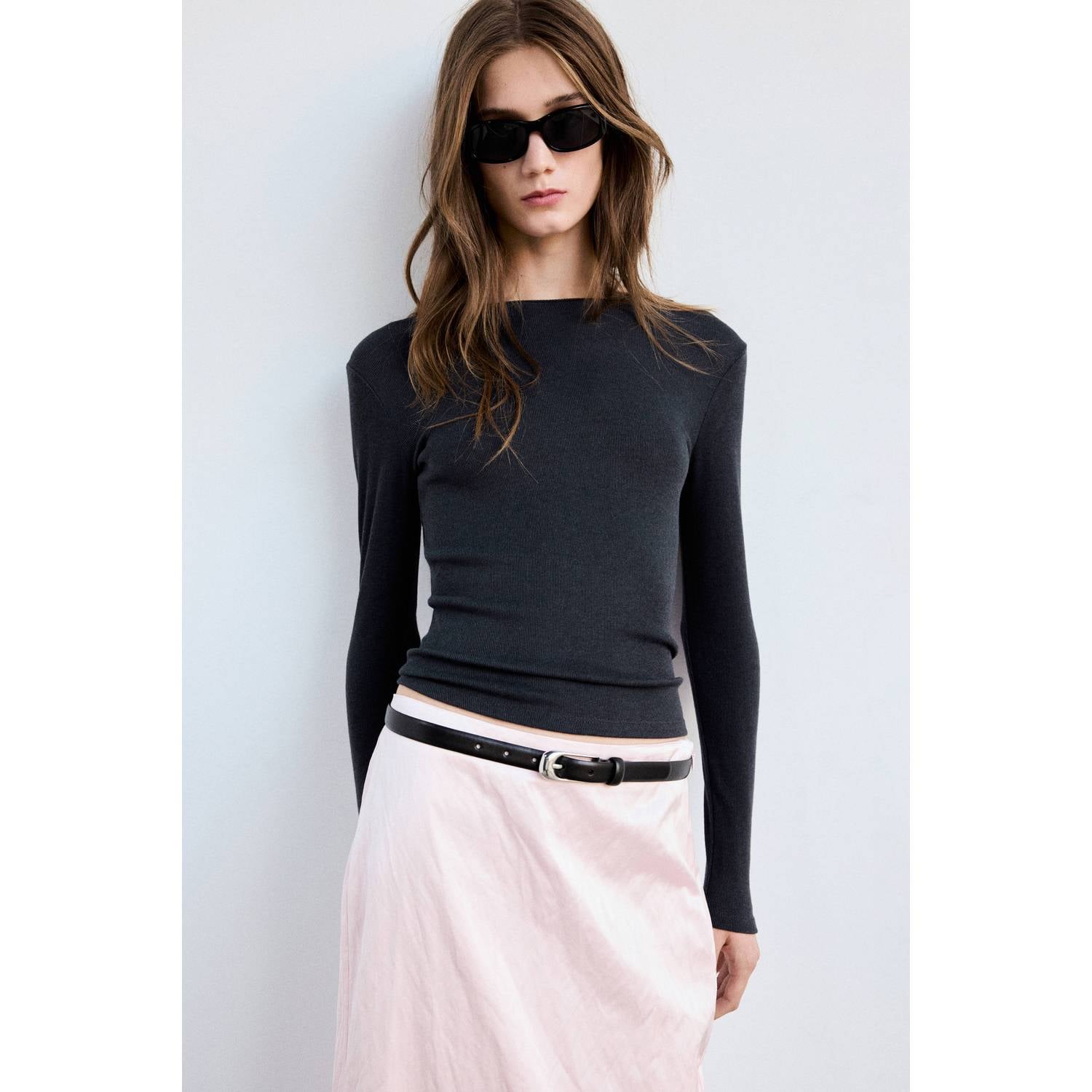 Mango top antraciet