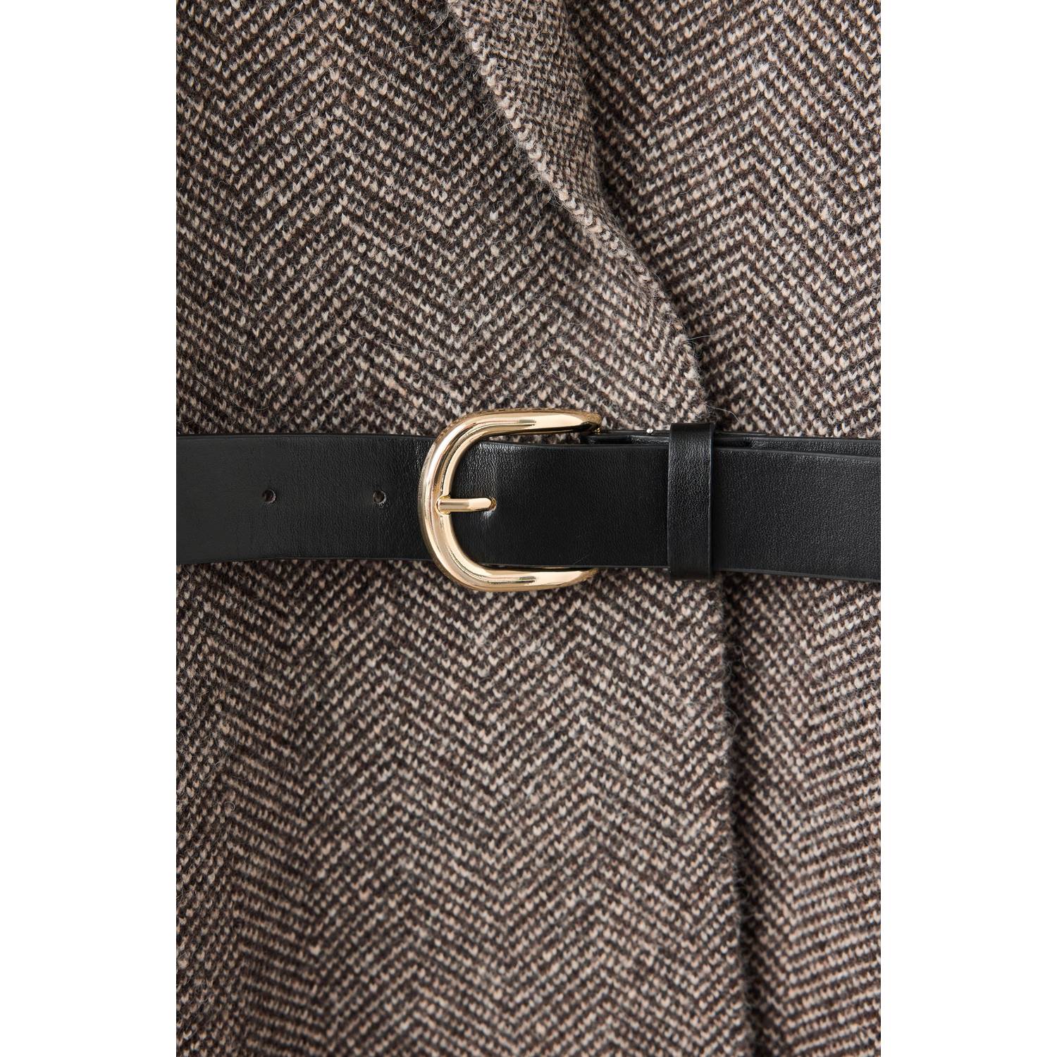 Mango gebreid vest met ceintuur bruin