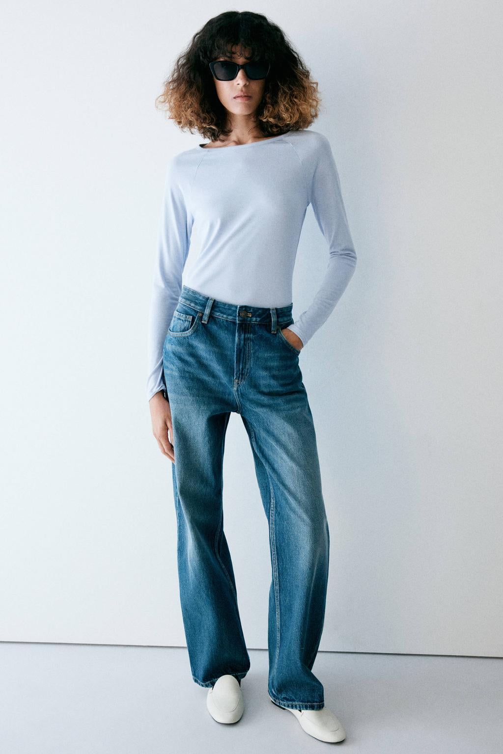 Mango top - lichtblauw