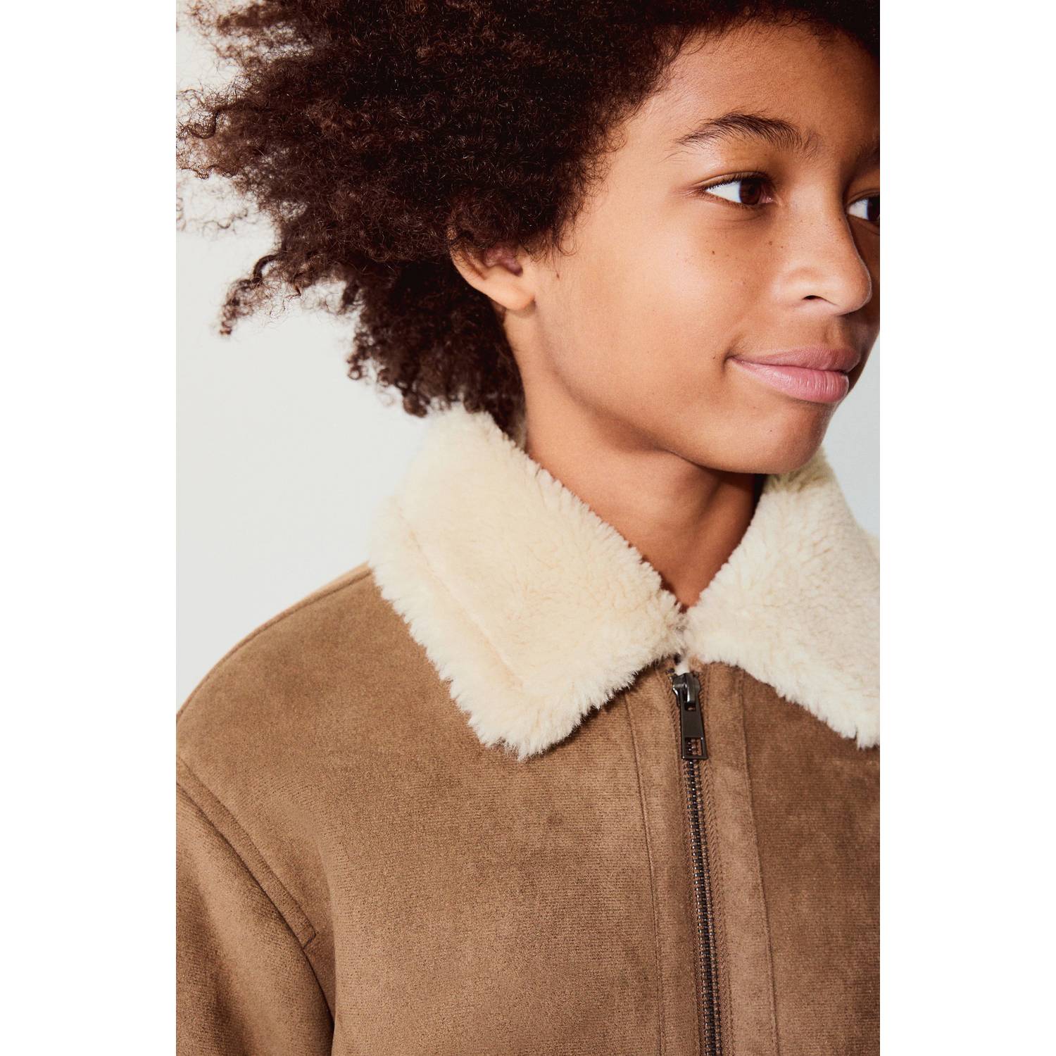 Mango Kids lammy coat bruin