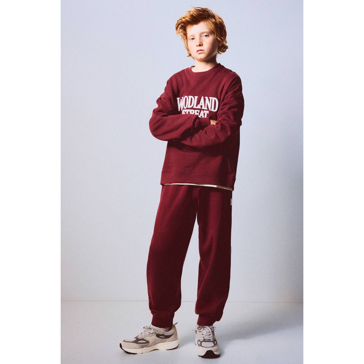 Mango Kids joggingbroek donkerrood