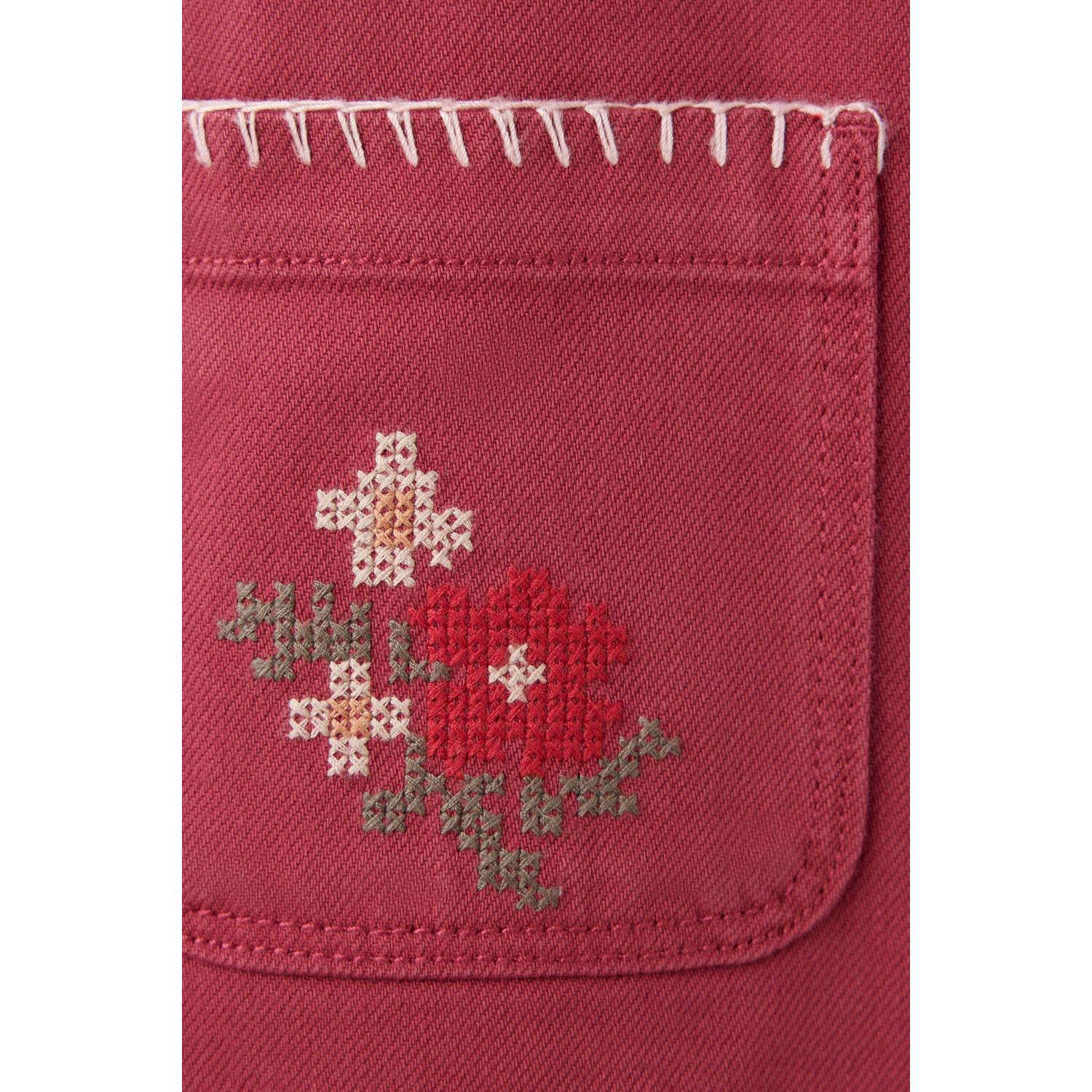 Mango Kids gebloemde overgooier met borduursels rood