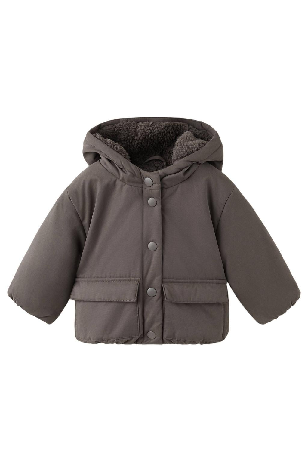 Mango Kids gewatteerde winterjas - grijs