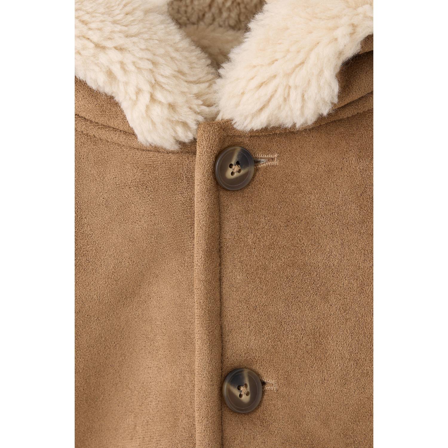 Mango Kids suèdelook winterlammy coat middenbruin