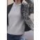 MANGO TEEN katoenen gebloemde reversible jas - antraciet/ecru