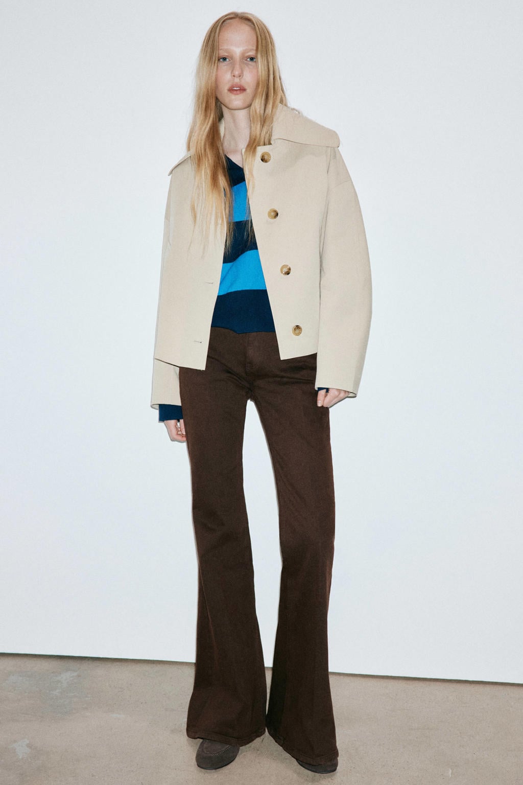 Mango high waist flared jeans - bruin