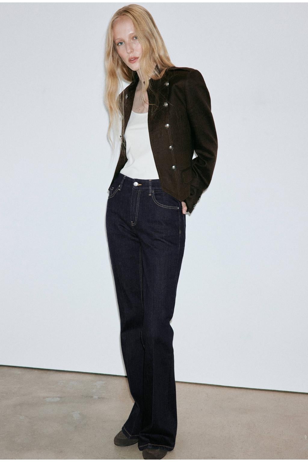 Mango flared jeans - dark blue denim