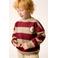 Mango Kids gestreepte sweater met borduursels - bruin/rood