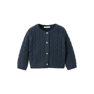 gebreid vest met kabels - donkerblauw
