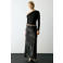 MANGO TEEN maxi A-lijn rok met print - zwart/grijs