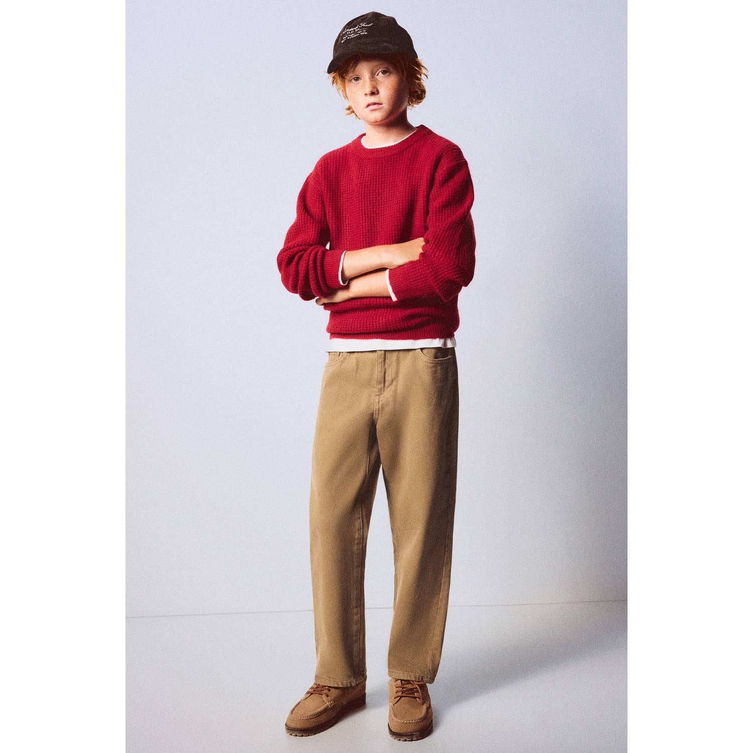 Mango Kids straight leg regular fit jeans beige
