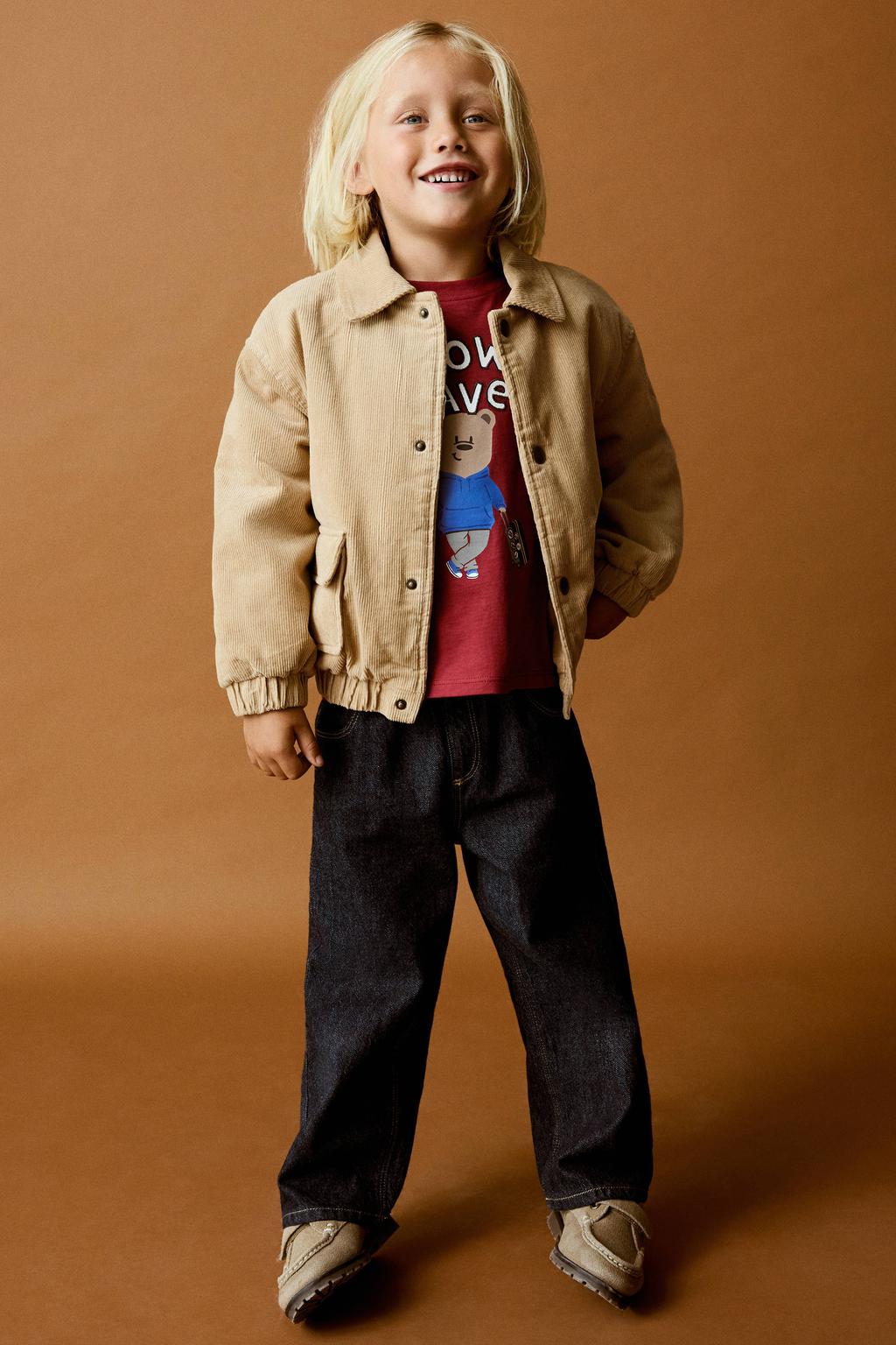 Mango Kids katoenen jas - lichtbruin