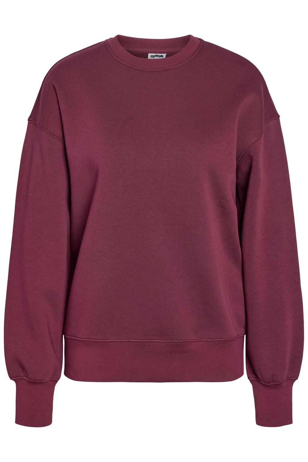 NOISY MAY Curve Plus Size relaxed fit sweater - donkerrood