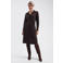Lady Day travelstof blousejurk met ceintuur - donkerbruin