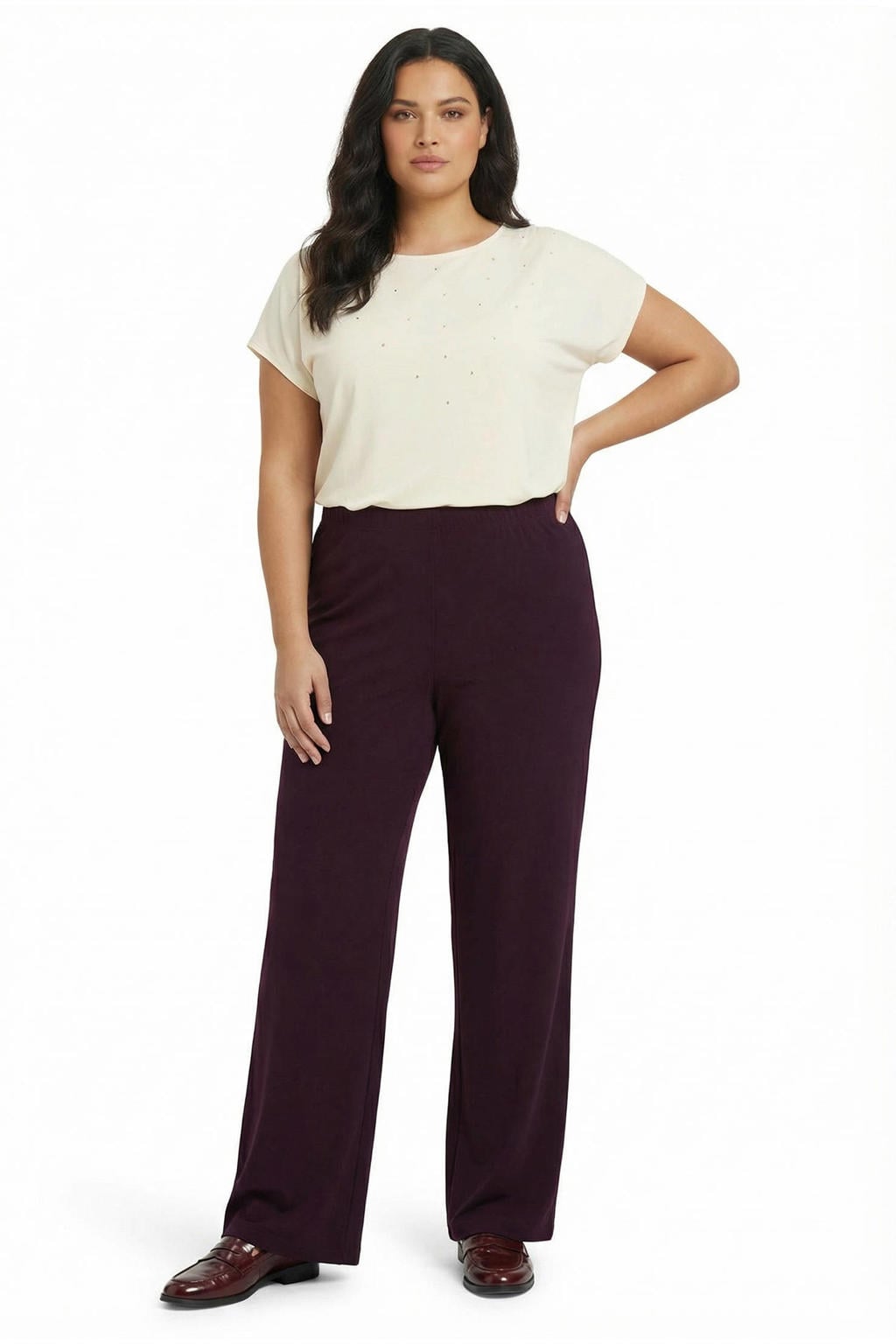 YOEK Plus Size broek - paars