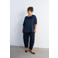 Zizzi Plus Size satijnen top - donkerblauw