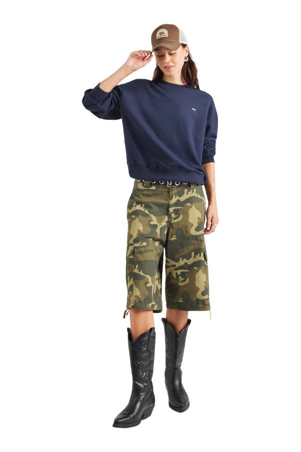 Levi's sweater met borduursels en logo - marineblauw