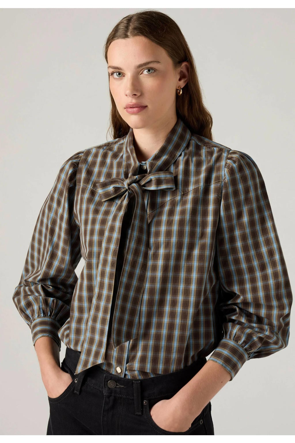 Levi's geruite blouse - bruin