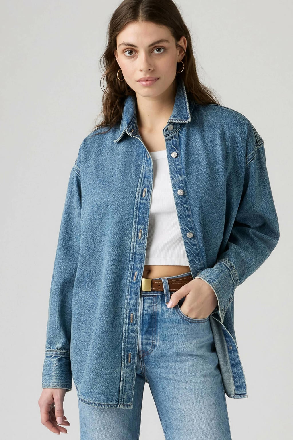 Levi's denim blouse - medium blue denim