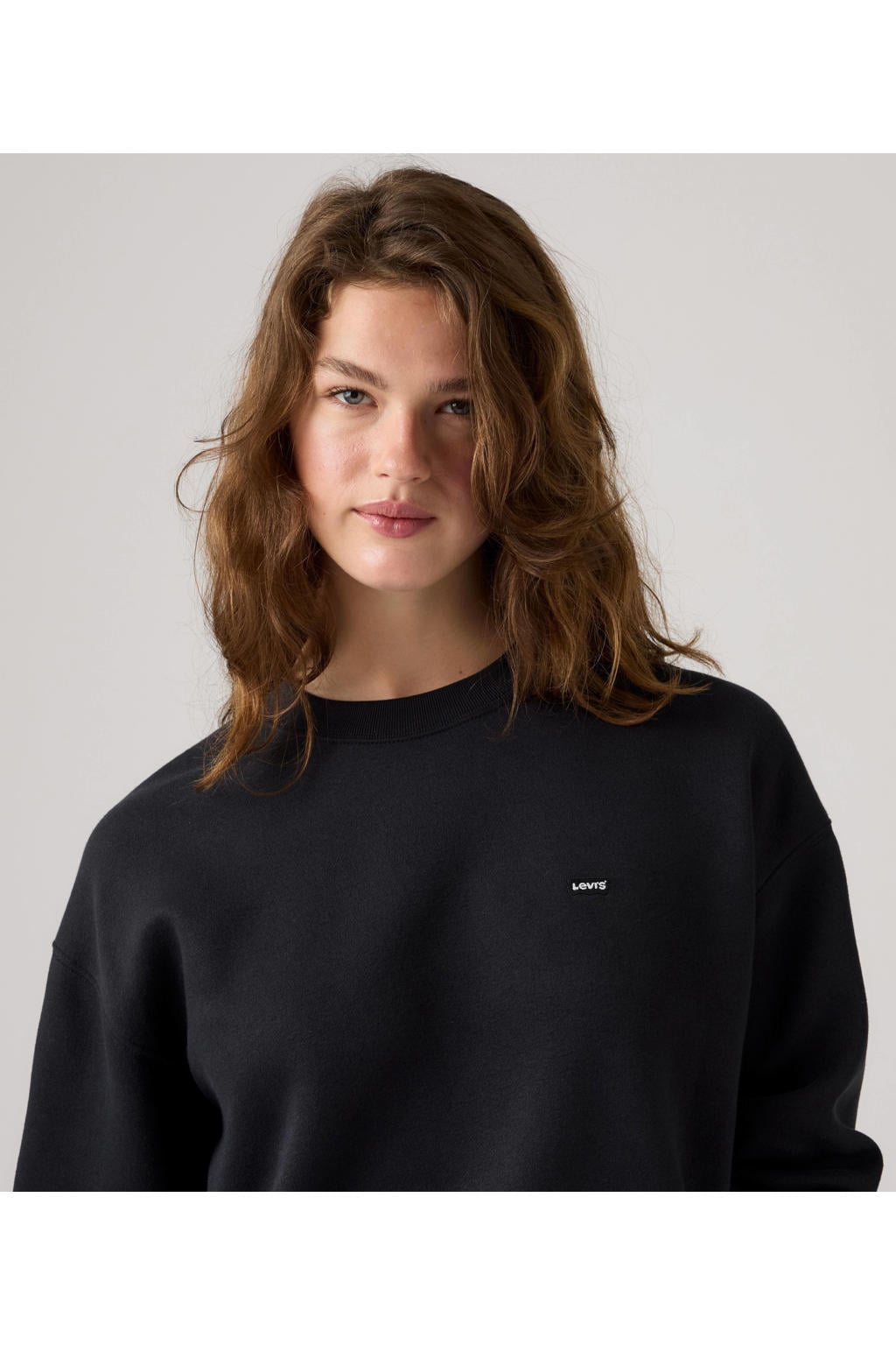 Levi's katoenen sweater met logo - zwart