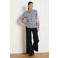 LOLALIZA gestreepte blouse met borduursels - blauw/roze
