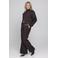 Accentil wide leg broek met split - donkerbruin