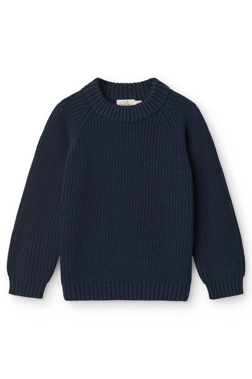 Copenhagen Colors katoenen gebreide trui - donkerblauw