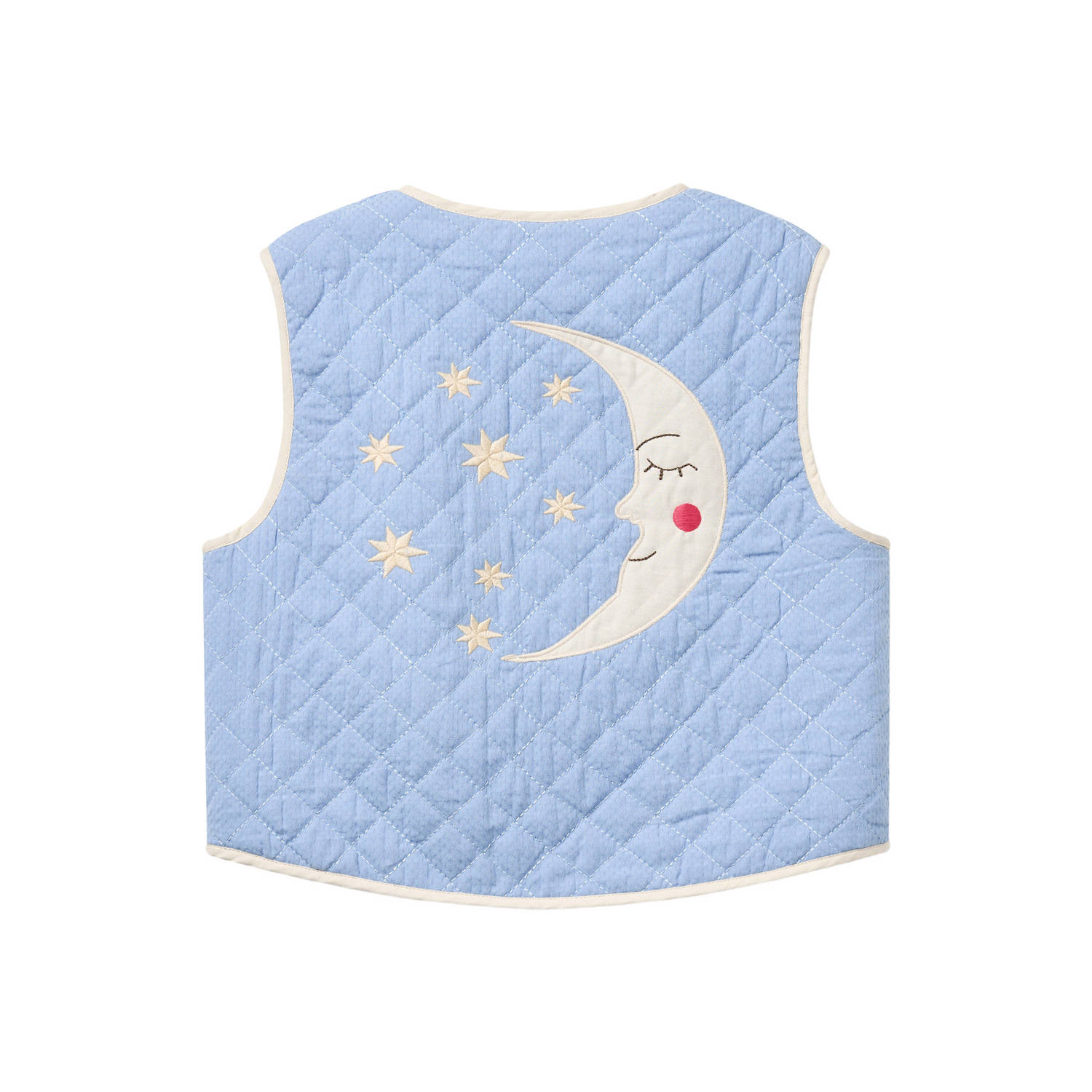 Copenhagen Colors gilet lichtblauw ecru