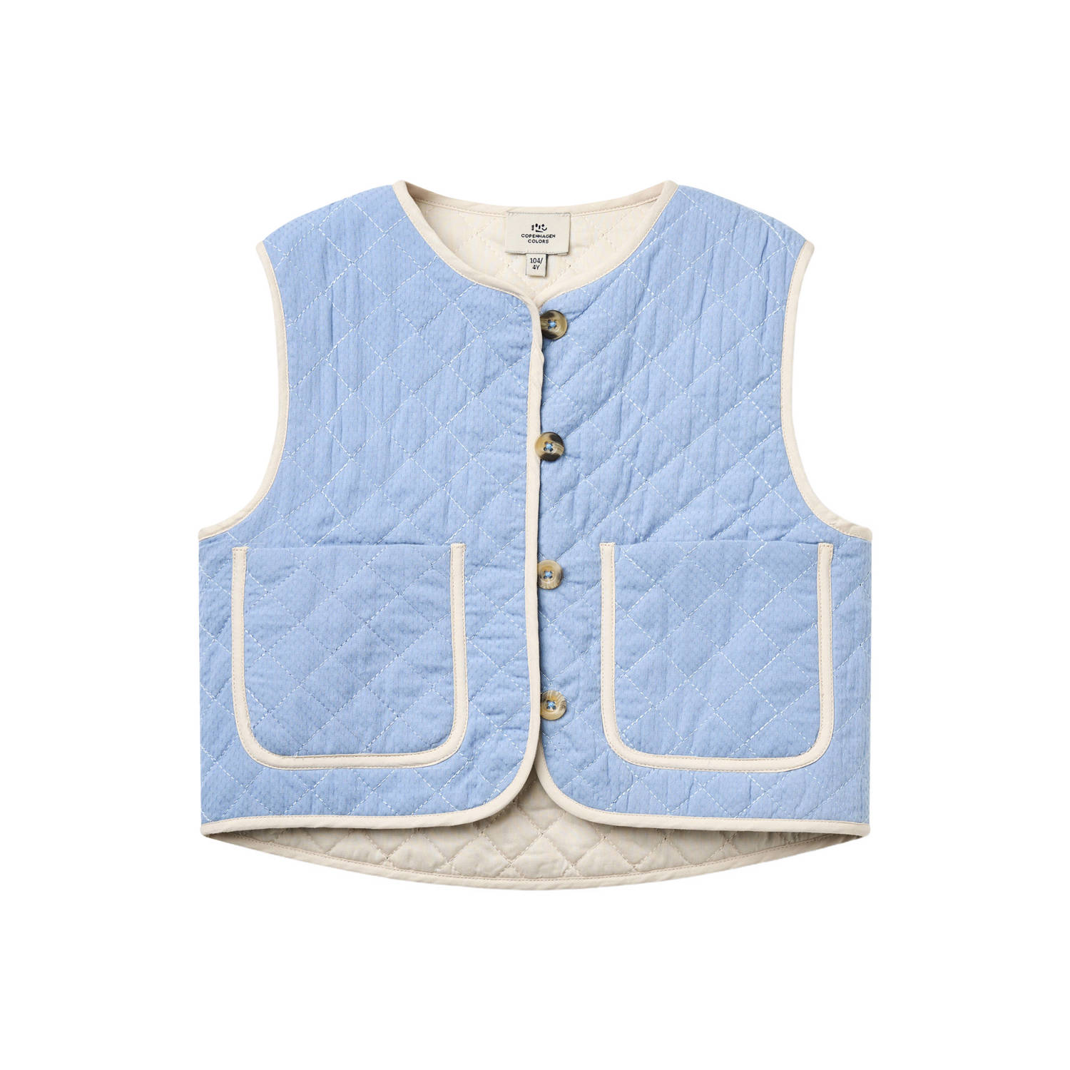 Copenhagen Colors gilet lichtblauw ecru